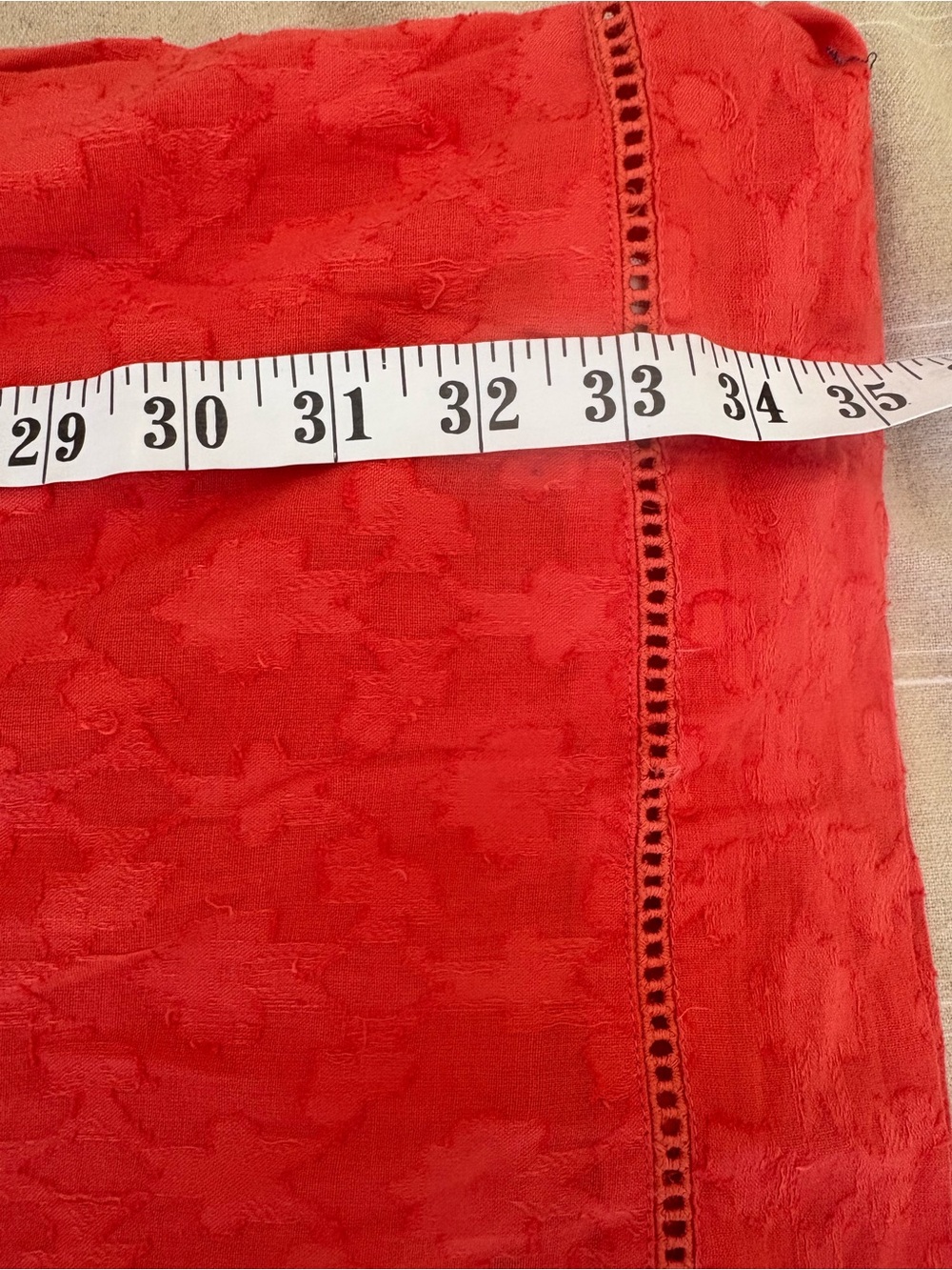 Anthropologie Mermaid Textured Cotton Red flowy peasant dress size large - Picture 10 of 10